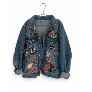 Custom Rhinestone Denim Jacket